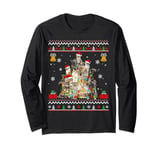 Cat Xmas Decoration Santa Cat Ugly Christmas Tree Long Sleeve T-Shirt