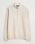 Oscar Jacobson Paul Wool/Cashmere Melange Half Zip Beige