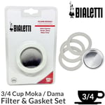 Bialetti 3 & 4 Cup Filter Gasket Set Moka Dama Espresso Coffee Maker Replacement