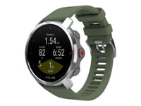 Polar Grit X - Silver - Sportklocka Med Band - Grön - Bandstorlek: M/L - Display 1.2" - Bluetooth - 64 G