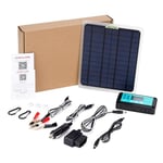 20W Solpanel 12V 10A Batterikontroller Bil Laddare Utomhus Batteriförsörjning för Bilbatteri med OBD-kontakt[HhhK]