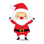 Star Cutouts Ltd SC984 Mini Santa Cardboard Cutout/Stand Up/Standee Perfect for Christmas Festival Fans, Collectors, Parties and Events Height 87cm, Multicolour