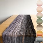 Halbach Seidenbänder Chemin de Table Multicolore | Largeur : 70 cm Longueur : 300 cm | Nappe de Table en dégradé de Couleur, Nappe Fine Aspect Coton pour Mariage, Couleur : Gris/Noir