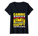 Womens Gaming Makes Me Happy You Not So Much V-Neck T-Shirt