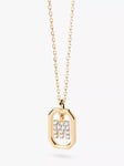 PDPAOLA Octagonal Cubic Zirconia Alphabet Initial Pendant Necklace