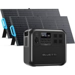 Groupe Electrogène 1800W/1152Wh AC180 Station d'énergie portable avec 2pcs PV120 120W panneau solaire, Générateur électrique avec 2 Sorties ca 1800W