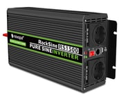 NOVOPAL Convertisseur Pur Sinus 1500W-DC 24V à AC 220V/230V Onduleur-2 Prise Française de Courant Alternatif et 1 Port USB-télécommande avec INCL. 5 mètres