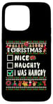 iPhone 15 Pro Max Cute Nice Naughty I was Hangry Christmas Santa Claus Case