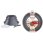 Tefal Ingenio Natural On Batterie de cuisine 8 pièces, Revêtement antiadhésif, Induction, L7669802, Gris,noir & Ingenio Natural Force Poêle Wok 26 cm, Noir, Antiadhésive, Induction, L3967702