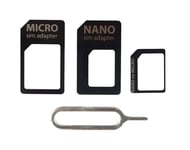 3-in-1 SIM Card Adapter Kit  Ejector Tool –NANO to STANDARD Universal Compatible