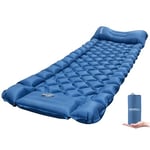 EULANT Matelas de Camping Autogonflant, Tapis de Camping Gonflable Ultraléger avec Oreiller pour Randonnée Voyages Courts Pêche Tente Plage, Imperméable et Compact, avec Pompe à Pied Intégrée