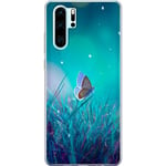 Huawei P30 Pro Transparent Mobilskal Blå fjäril