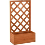 Jardinière À Treillis De Jardin Bac À Fleurs Jardinière En Bois Orange 50X25X90Cm[H898]