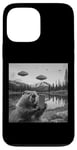 Coque pour iPhone 13 Pro Max Castor Selfie UFO Invasion Alien Funny Beaver