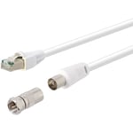 Cordon RJ45/TV (vdi) Mâle / Mâle Adaptateur coaxial femelle / f mâle 2 mètres