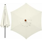 Housses de rechange pour parasol 3 mètres 6 bras Parasol de rechange pour auvent de jardin Housse de rechange pour parasol, auvent uniquement (blanc