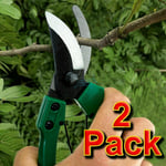 2 Pack Pruning Shears Strong Carbon Garden Hand Pruner Secateurs Cutter Tool