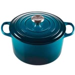 Le Creuset - Signature støpejernsgryte rund 24 cm 5L deep teal