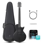 Enya Guitare Électrique Nova Go Sonic - Guitarra Intelligente Noire en Fibre de Carbone avec Haut-Parleur sans fil 10 W, Préréglages Intégrés, Câble de Chargement, Clé de Réglage et Sac de Transport