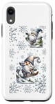 Coque pour iPhone XR Snowboard Blue Winter Gnomes Love Snowboarding Snowflake