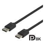 Deltaco Gaming DP8K Certified Displayport-kabel 2 m