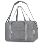 Narwey pour Sac de Voyage Avion Ryanair 40X20X25 Bagages à Main Pliable Bagages Sac Cabine sous Le Siège pour Femme et Homme 20L (Gris)