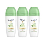 Dove Cucumber Roll-On Deodorant Antiperspirant 50ml 3, 6 Pack