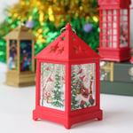 Jul LED Lantern Light Up Xmas Tree Santa Claus Bordslampa Ornament Dekor, röd