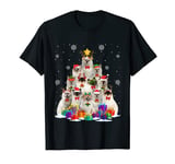 Birman Cat Christmas Tree Funny Cat Lover Xmas Santa Hat T-Shirt