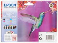 Epson T0807 Hummingbird Genuine Multipack, 6-colours Claria Photo HD Ink Cartridges