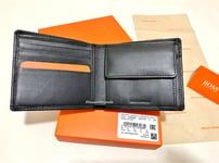 HUGO BOSS WALLET 'PULS 4CC' BIFOLD BLACK COWHIDE LEATHER NOTE COIN WALLET BOXED.