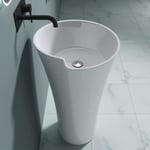 Lavabo colonne rond blanc vasque sur pied Sogood Colossum30 solid surface 53x53x88cm