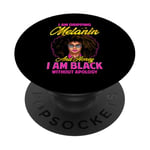 Black Girl Lunettes de soleil Magic Afro Woman Honey Drip Rose vif PopSockets PopGrip Adhésif