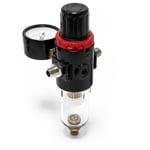 Xpotool - Régulateur de pression d'air & séparateur d'eau et manomètre jusqu'à 7 bar 2x 9,51mm (1/8)