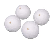 Rayher 3312800 Boules de Coton Blanc 50 mm Lot de 4.