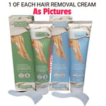 Hair Removal Cream Moisturising Shea Butter+Sensitive Skin Vegan 100ml,1 OF EACH