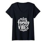 Womens Family Vibes Forever Together Happy Moments V-Neck T-Shirt