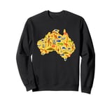 Australia Down Under Culture Australian Flag Map Gift Sweatshirt