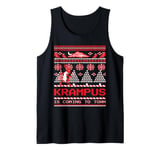 Krampus Is Coming To Town Christmas Funny Ugly Christmas Tank Top