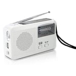 Hätäradio aurinkokennolla ja käsikammella, itsevirtaava, akkukäyttöinen USB-lataus FM/AM-radio LED-taskulamppu puhelimen laturi