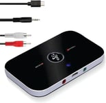 Bluetooth Adapter Receiver 5.0, 2 i 1 trådlös Bluetooth Audio Transmitter Receiver med 3,5 mm RCA AUX-kabel