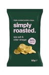 Simply Roasted – Sea Salt & Cider Vinegar Crisps 12 x 93g Share Bag | 50% less fat | 25% less salt | Less than 99 calories | triple roasted crunchy potato crisps (Box of 12 x 93g bags)