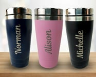 Personalised Stainless Steel Coffee Mug Engraved Reusable Coffee Cup Gift Eco