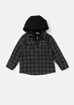 Angel & Rocket Boys Hampy Check Hooded Shirt - Black - Size 8Y