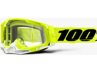 100% Goggles 100% Racecraft 2 Yellow (Transparent Glass Anti-Fog, Lt 88% -92% + 10 Skidding) (New)