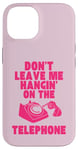 Coque pour iPhone 14 Rose Suspendu au Téléphone New Wave Années 80