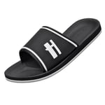 Harssidanzar Hommes slip Toe sandales peep Toe sandales repose pieds avec soutien de la voûte plantaire douce et légère KM231EU,Noir,taille 42