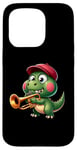 Coque pour iPhone 15 Pro normal 924 mignon dinosaure jouant trompette dessin animé design