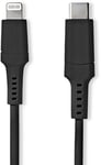 Nedis USB-C to Lightning Cable - laddningskabel till Apple - 1 meter svart