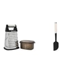 KitchenAid Cheese Grater with Container and Lid, 4-Sided, Black & Spatula, Silicone Spatula Non-Stick, Flexible, Dishwasher Safe - Almond Cream